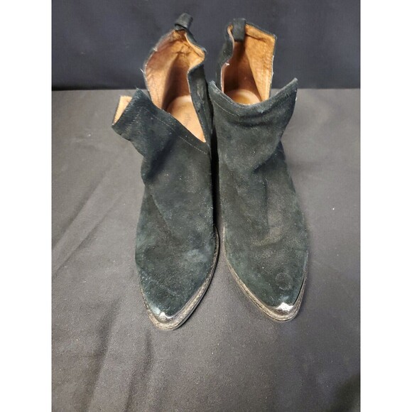 Jeffrey Campbell Cromwell Ankle Bootie Black Suede Western Style Boot Shoes Sz 9 - Picture 2 of 6